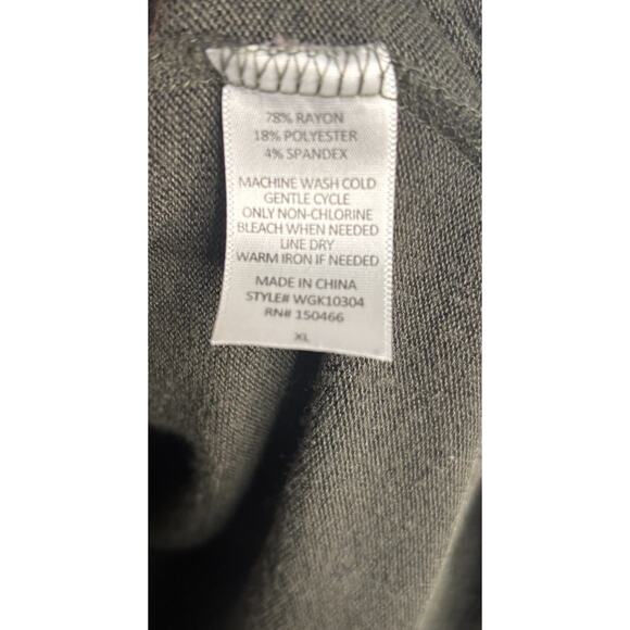 Market & Spruce Sweater Striped Sleeves Size XL Olive Green Round Neck - Picture 5 of 6